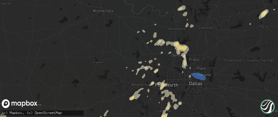 Hail map in Bridgeport, TX on May 19, 2026