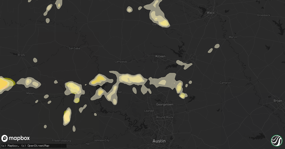 Hail map in Briggs, TX on May 19, 2026