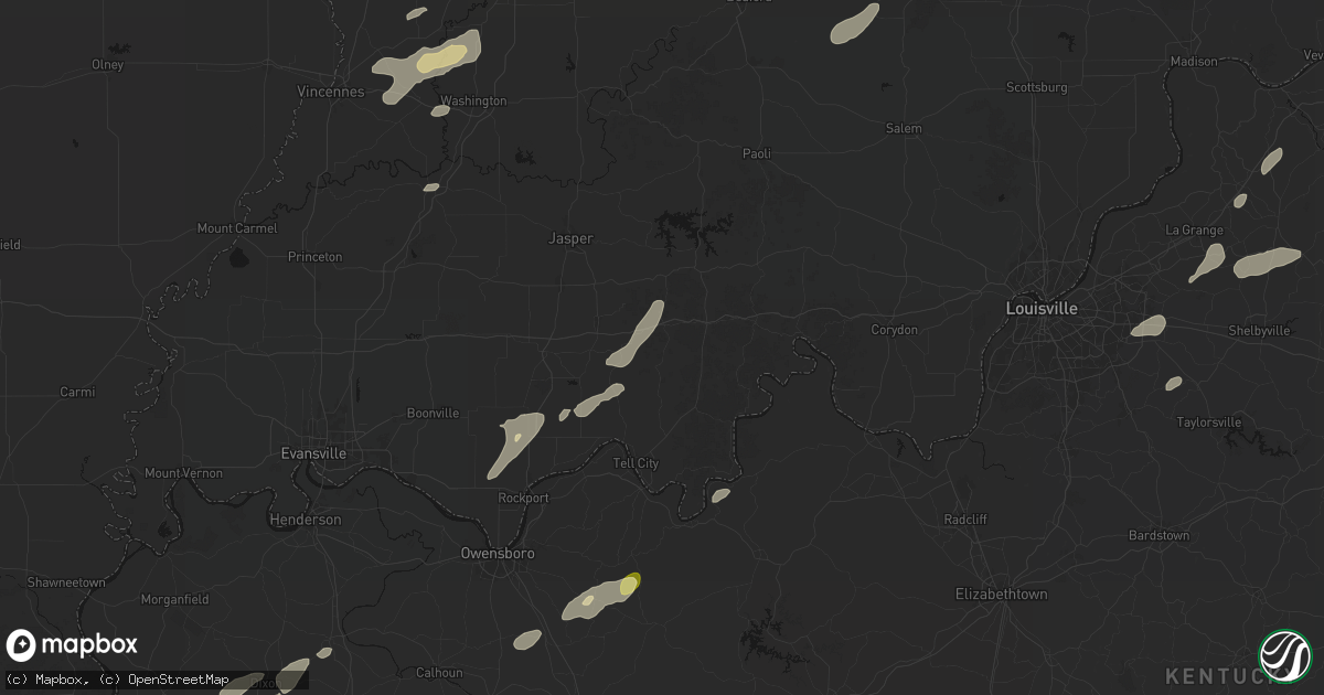 Hail map in Bristow, IN on May 19, 2026