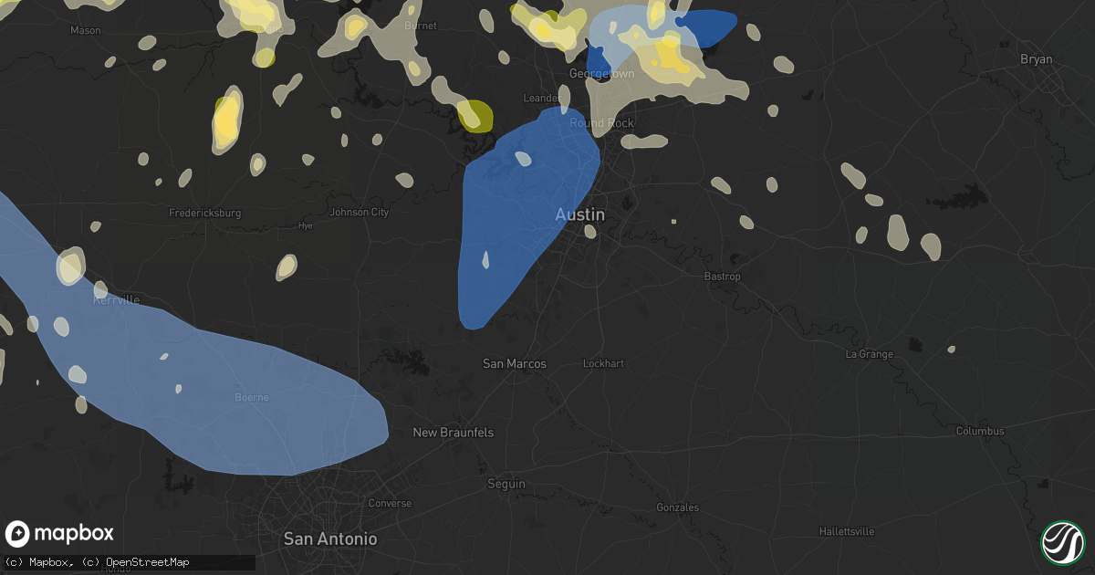 Hail map in Buda, TX on May 19, 2026