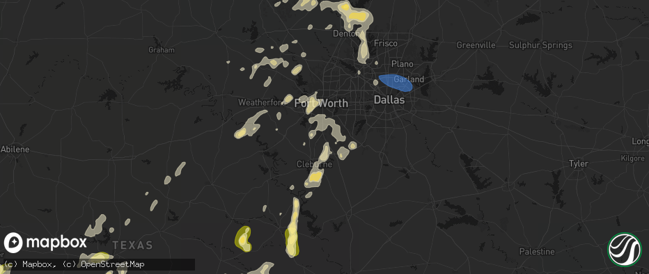 Hail map in Burleson, TX on May 19, 2026