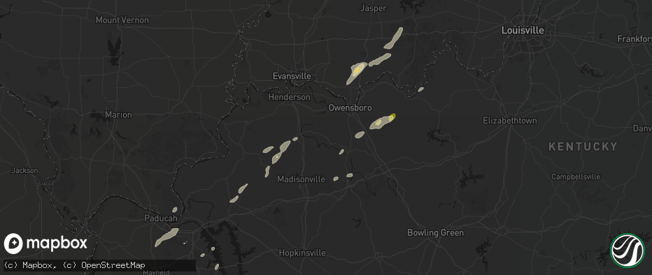 Hail map in Calhoun, KY on May 19, 2026