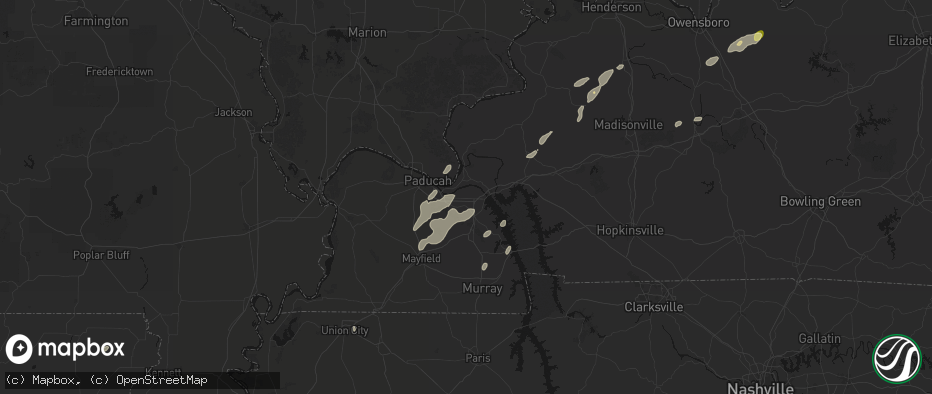 Hail map in Calvert City, KY on May 19, 2026