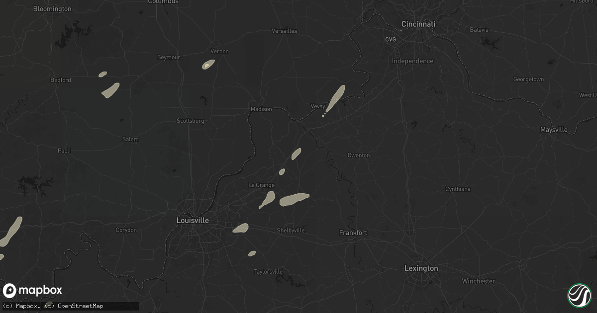 Hail map in Campbellsburg, KY on May 19, 2026