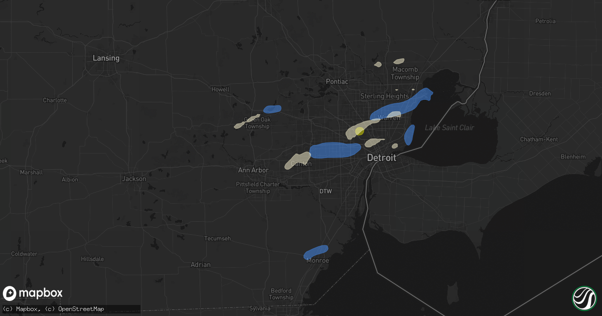 Hail map in Canton, MI on May 19, 2026