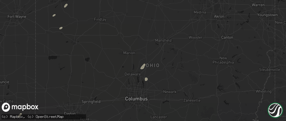 Hail map in Cardington, OH on May 19, 2026