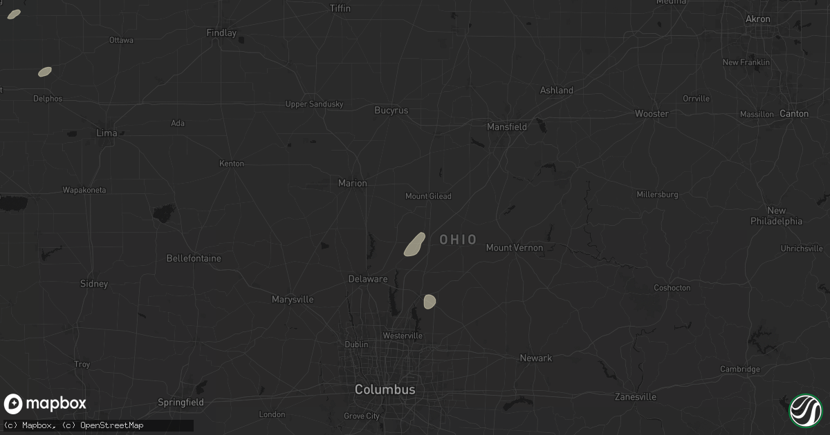 Hail map in Cardington, OH on May 19, 2026