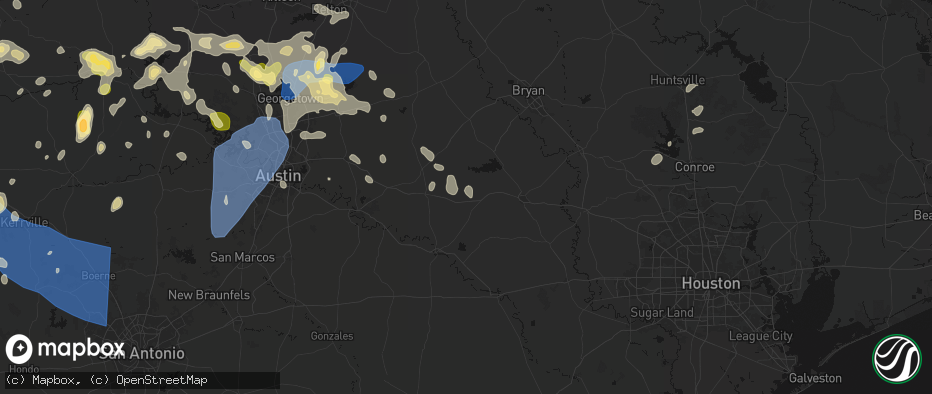 Hail map in Carmine, TX on May 19, 2026