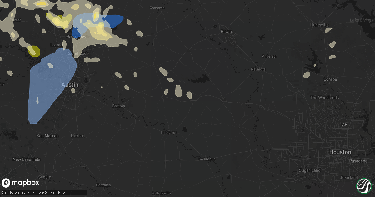 Hail map in Carmine, TX on May 19, 2026