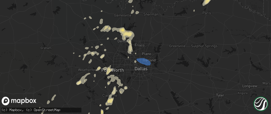 Hail map in Carrollton, TX on May 19, 2026