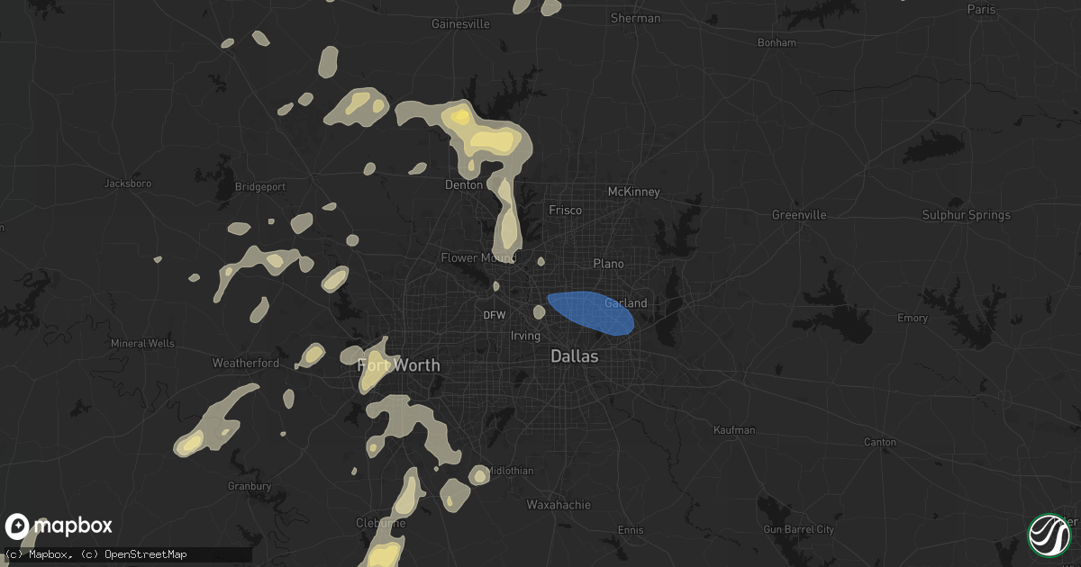 Hail map in Carrollton, TX on May 19, 2026