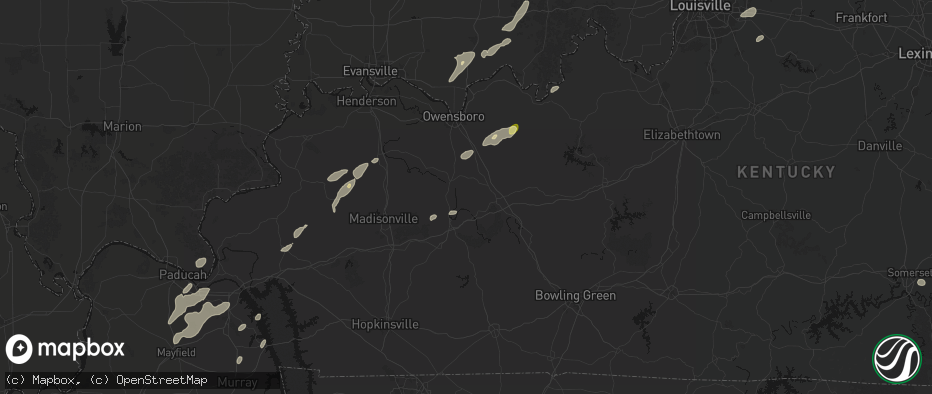 Hail map in Centertown, KY on May 19, 2026