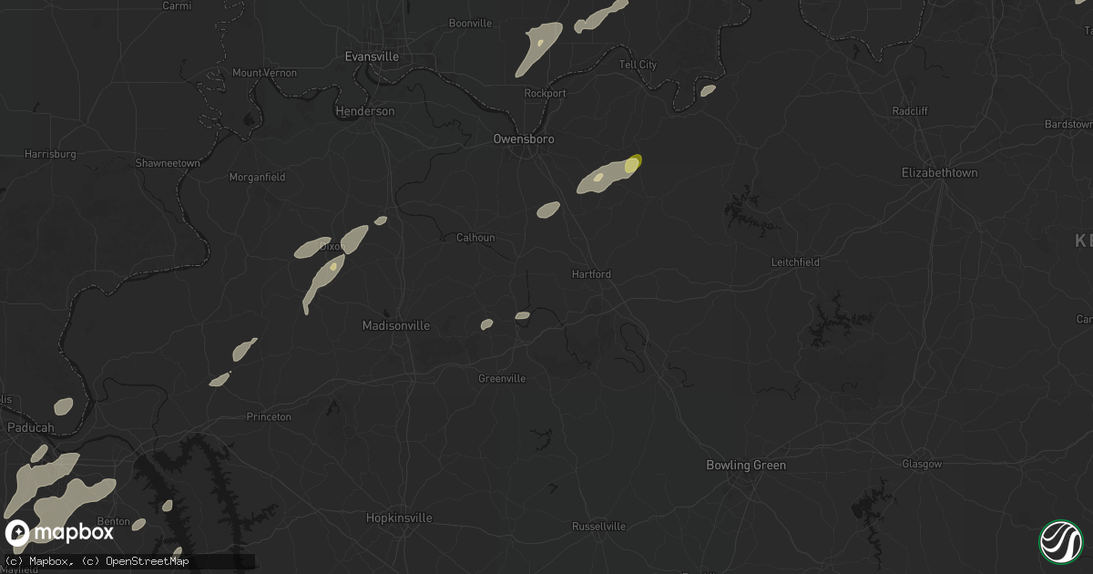 Hail map in Centertown, KY on May 19, 2026