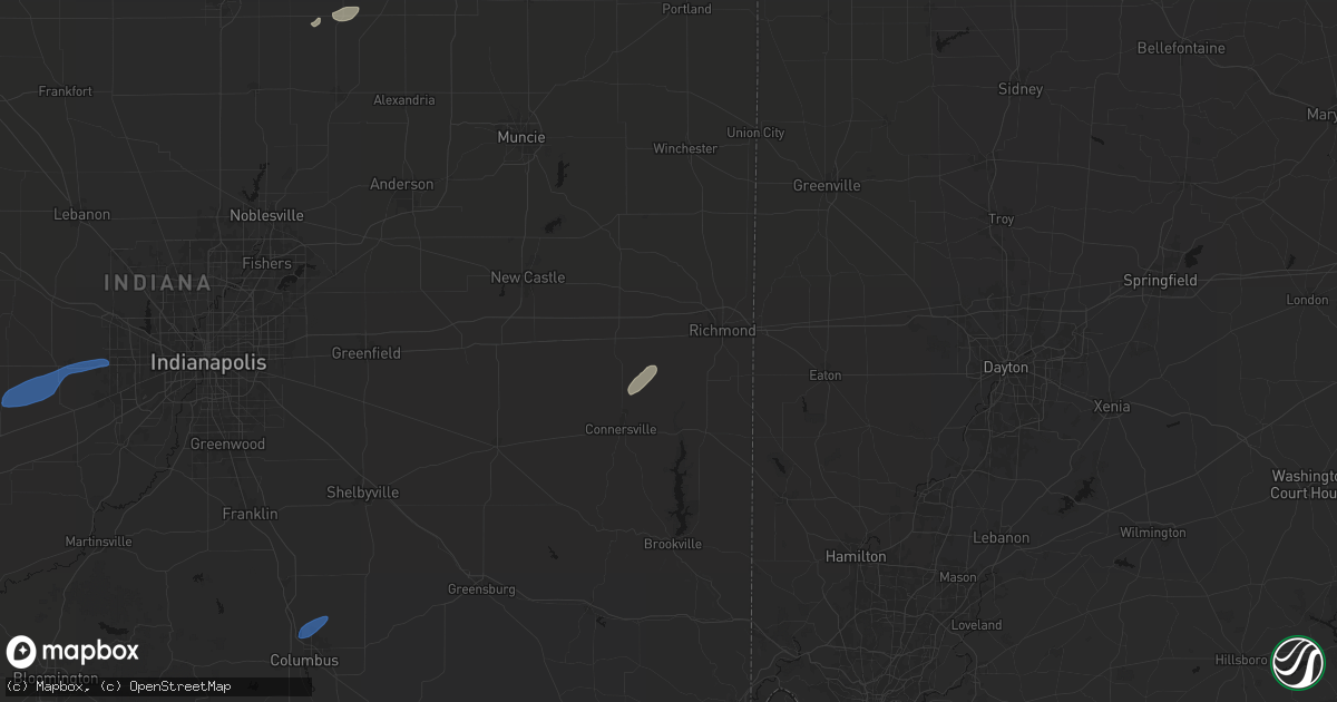 Hail map in Centerville, IN on May 19, 2026