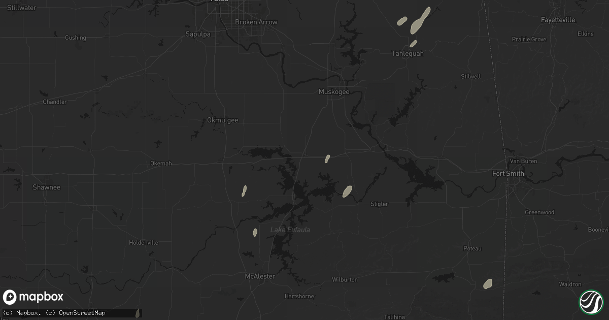 Hail map in Checotah, OK on May 19, 2026