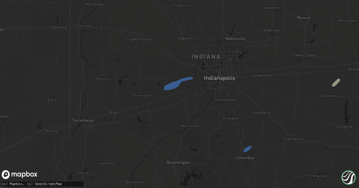 Hail map in Clayton, IN on May 19, 2026
