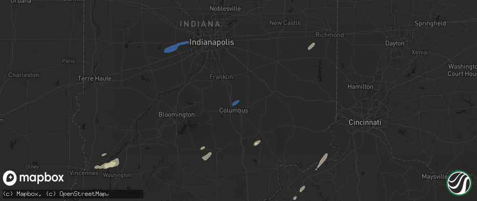 Hail map in Clifford, IN on May 19, 2026