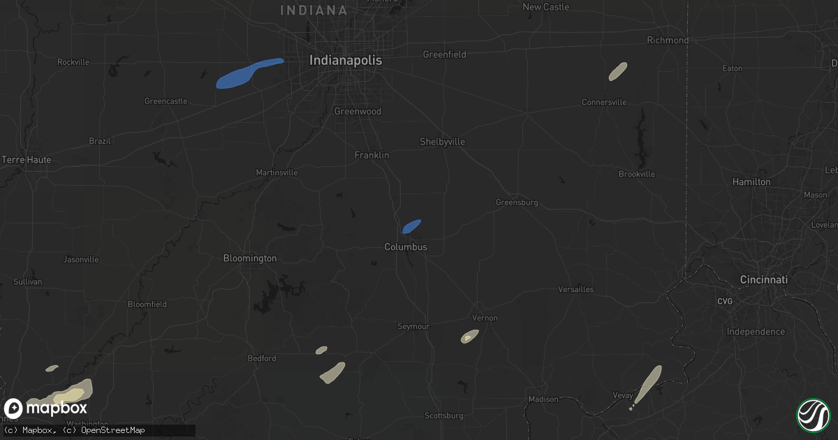 Hail map in Clifford, IN on May 19, 2026