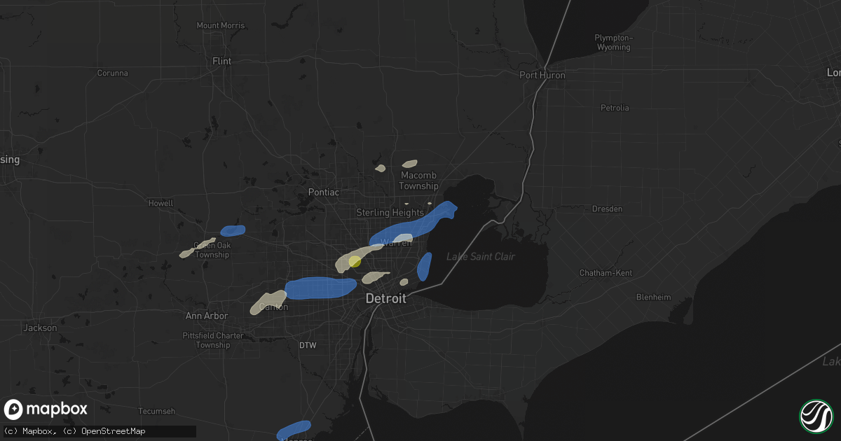 Hail map in Clinton Township, MI on May 19, 2026