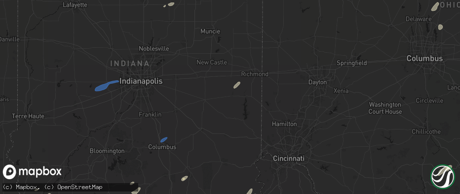 Hail map in Connersville, IN on May 19, 2026