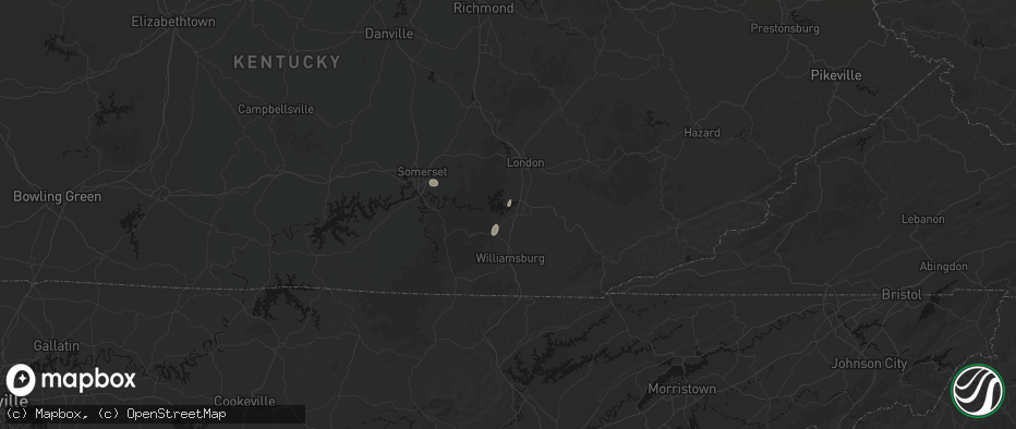 Hail map in Corbin, KY on May 19, 2026