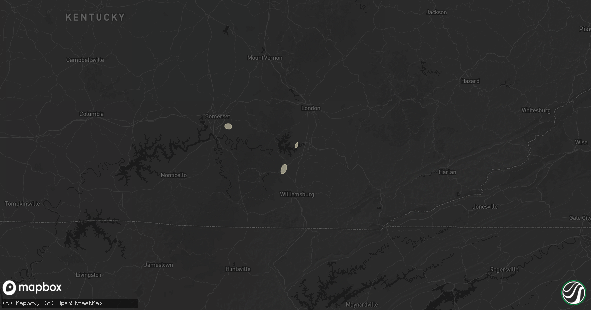 Hail map in Corbin, KY on May 19, 2026