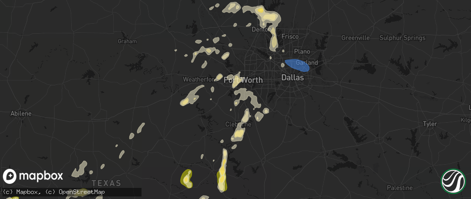 Hail map in Crowley, TX on May 19, 2026