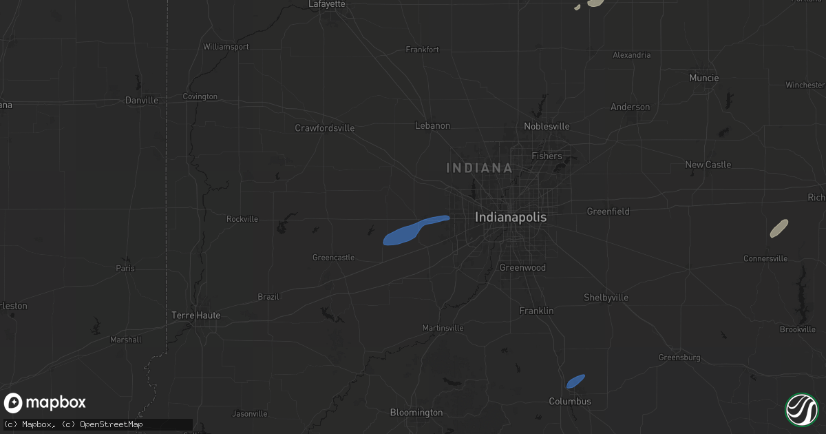 Hail map in Danville, IN on May 19, 2026