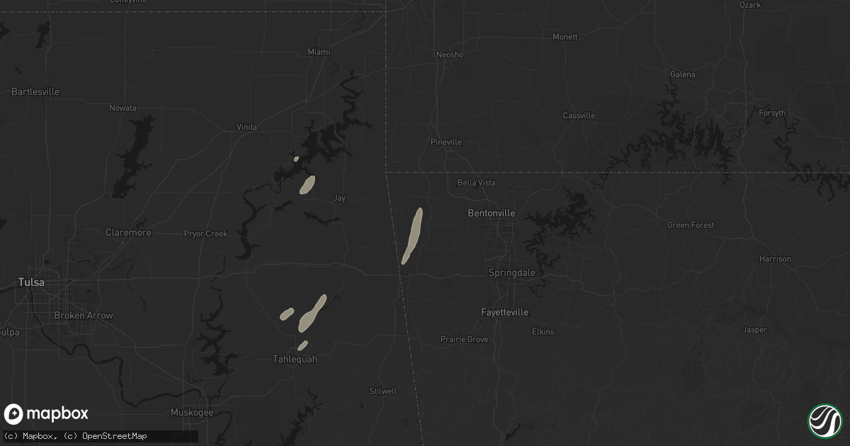 Hail map in Decatur, AR on May 19, 2026