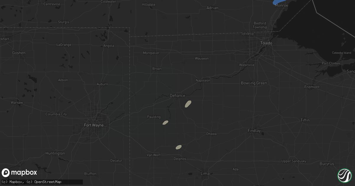 Hail map in Defiance, OH on May 19, 2026