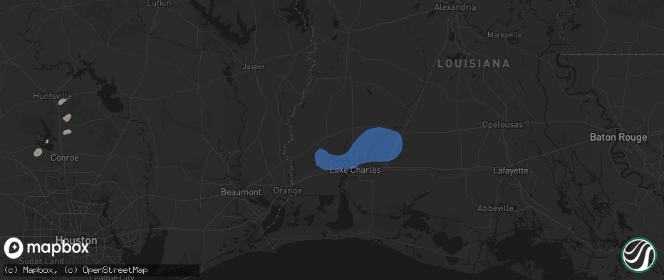 Hail map in Dequincy, LA on May 19, 2026