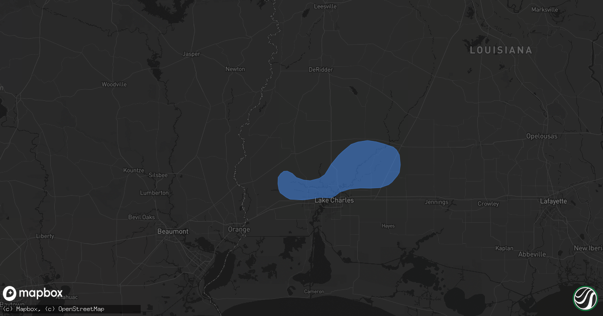 Hail map in Dequincy, LA on May 19, 2026