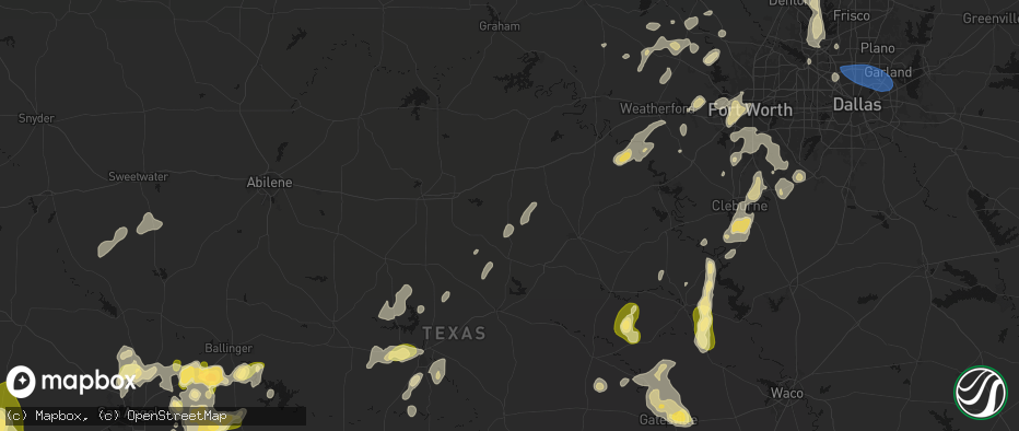Hail map in Desdemona, TX on May 19, 2026