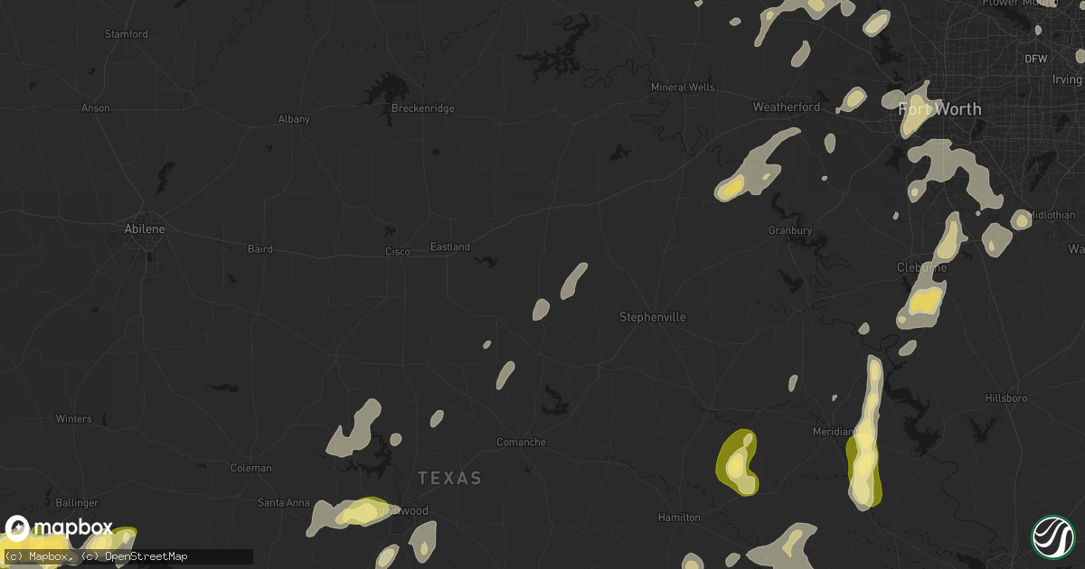 Hail map in Desdemona, TX on May 19, 2026