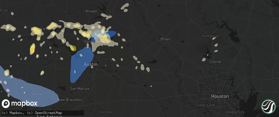 Hail map in Dime Box, TX on May 19, 2026
