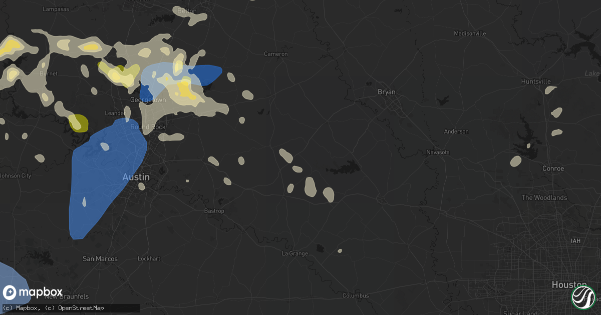 Hail map in Dime Box, TX on May 19, 2026