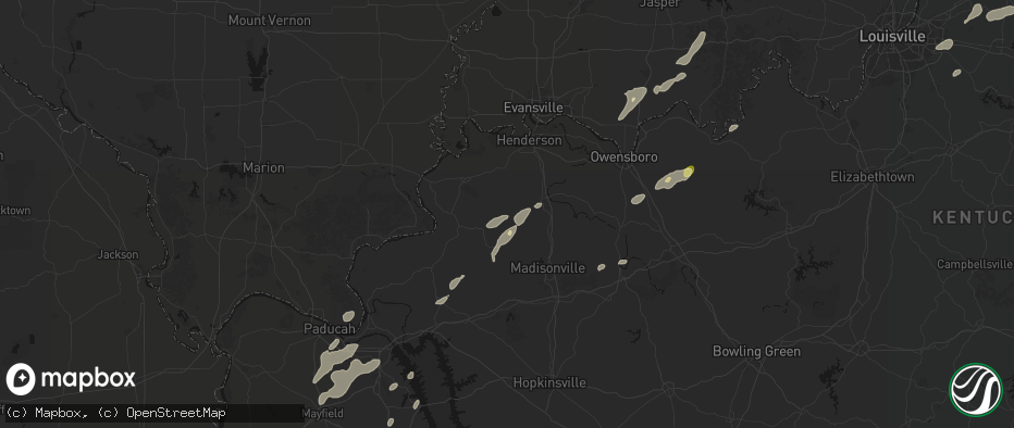 Hail map in Dixon, KY on May 19, 2026