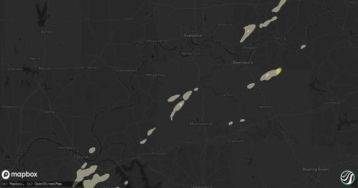 Hail map in Dixon, KY on May 19, 2026