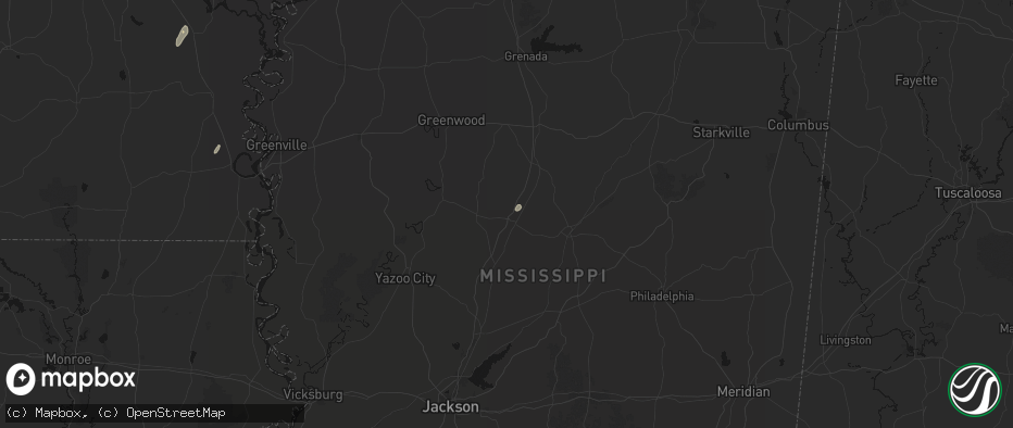Hail map in Durant, MS on May 19, 2026