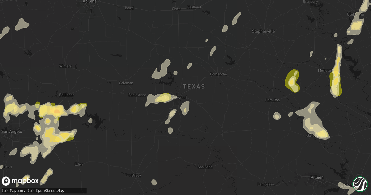 Hail map in Early, TX on May 19, 2026