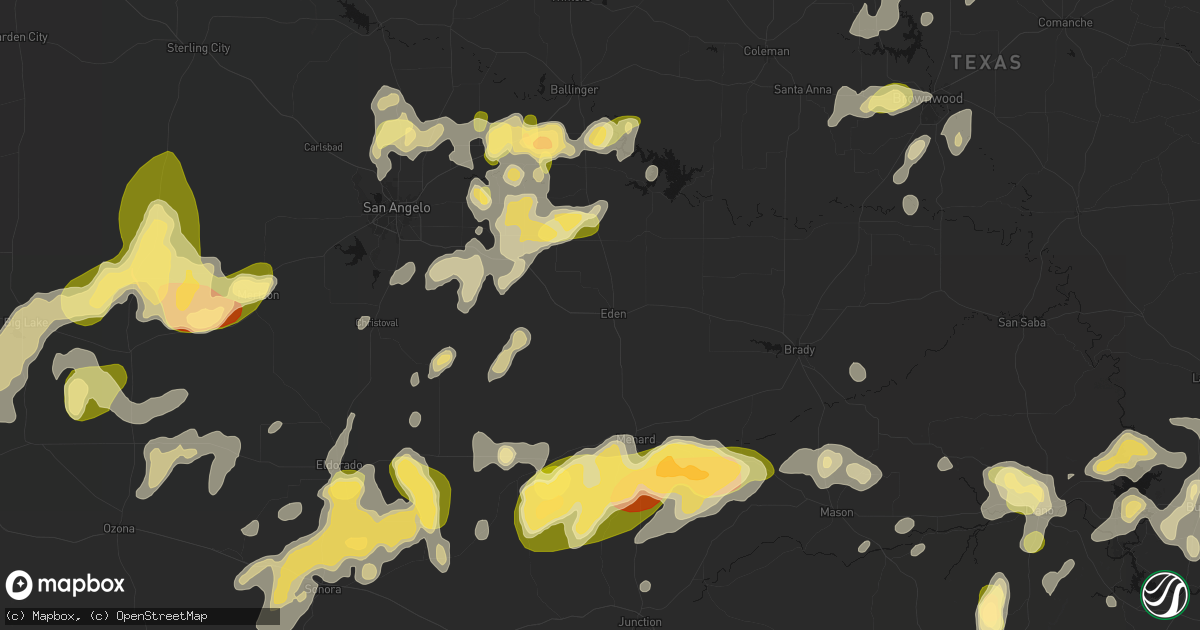 Hail map in Eden, TX on May 19, 2026