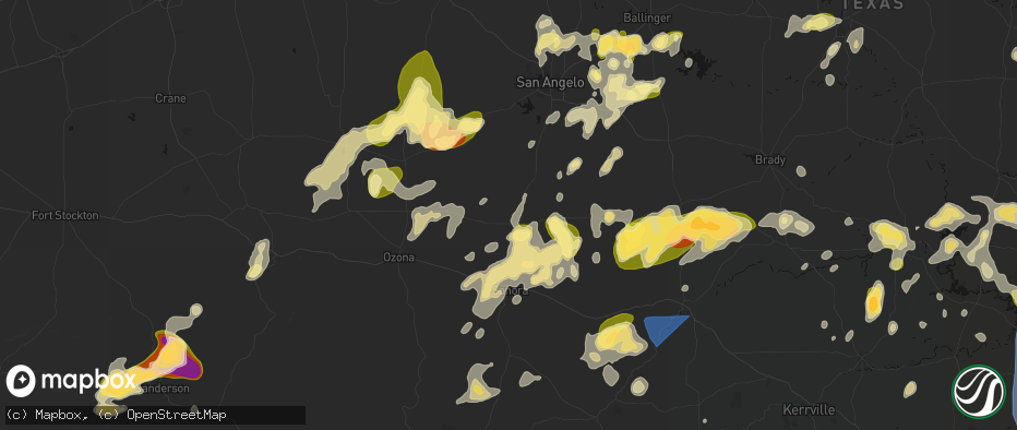 Hail map in Eldorado, TX on May 19, 2026
