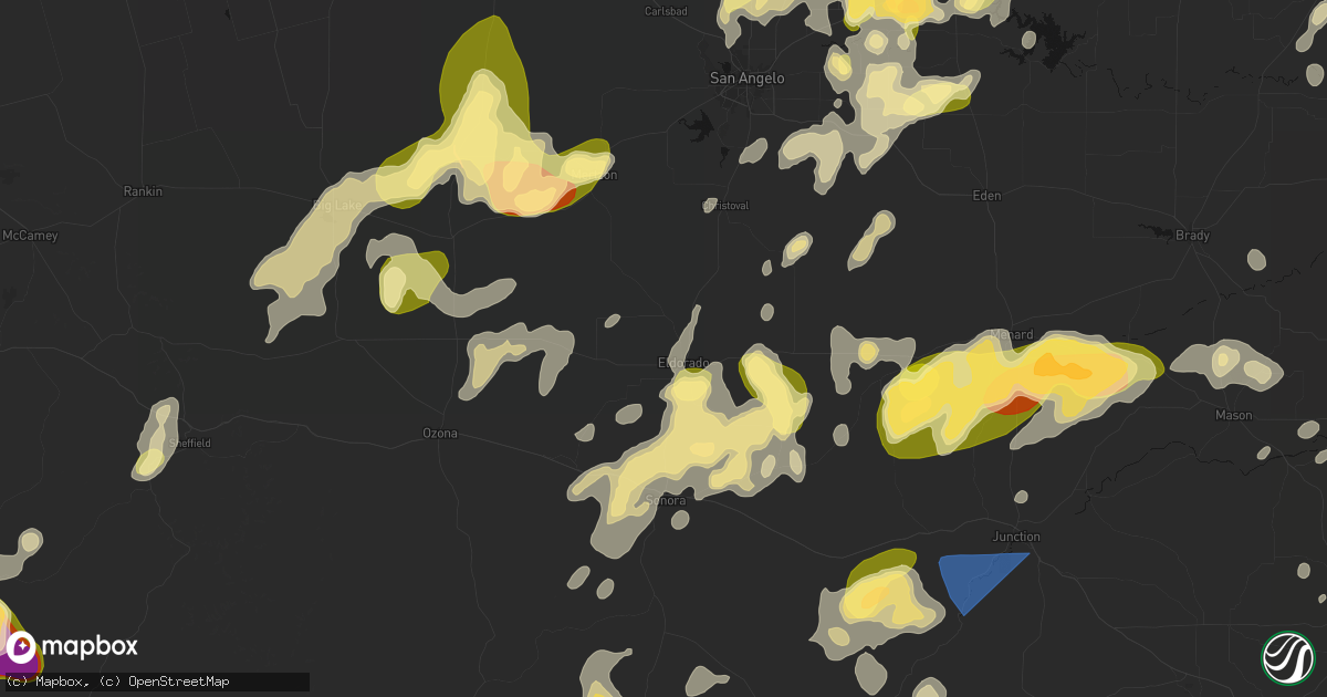 Hail map in Eldorado, TX on May 19, 2026