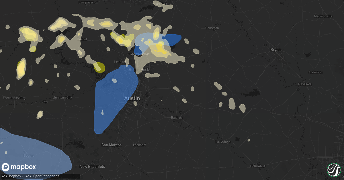 Hail map in Elgin, TX on May 19, 2026