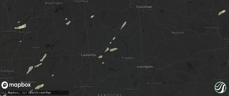 Hail map in Eminence, KY on May 19, 2026