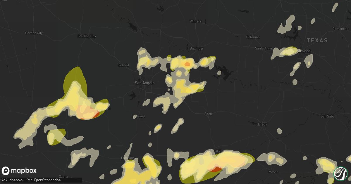 Hail map in Eola, TX on May 19, 2026