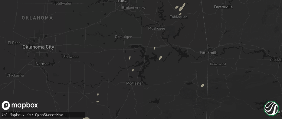 Hail map in Eufaula, OK on May 19, 2026