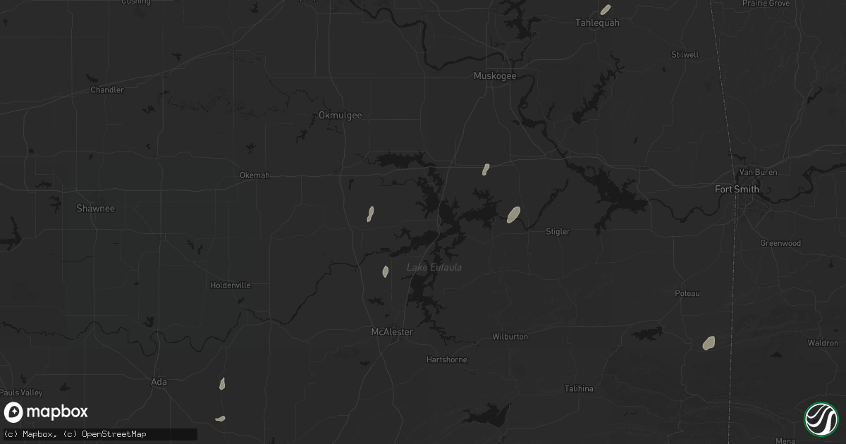 Hail map in Eufaula, OK on May 19, 2026