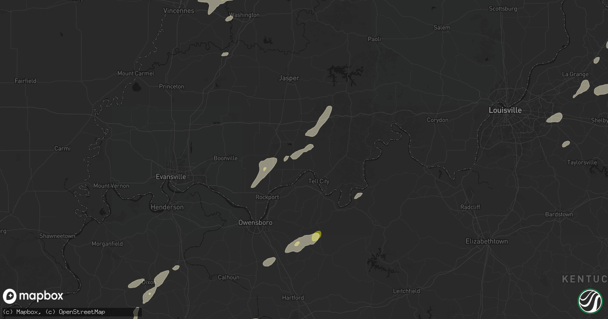 Hail map in Evanston, IN on May 19, 2026