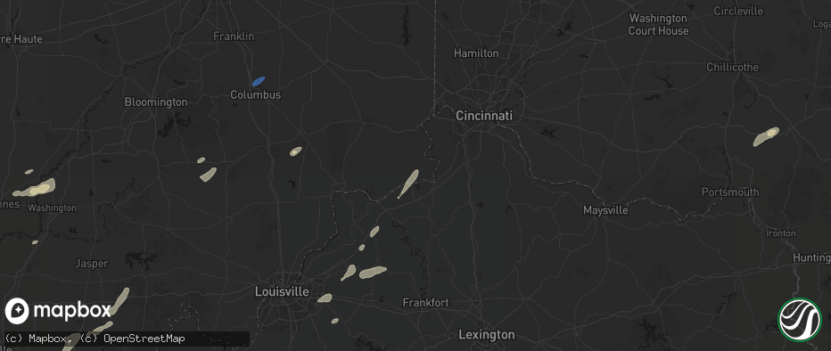 Hail map in Florence, IN on May 19, 2026